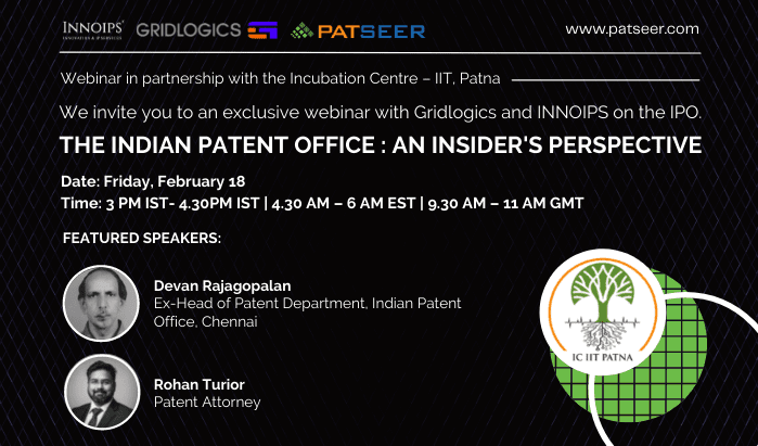Webinar on The Indian Patent Office : An Insider’s Perspective